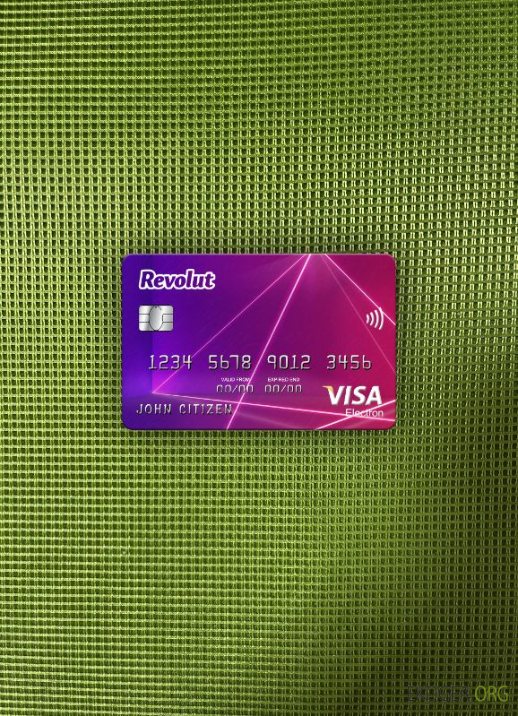 Photolook avant de la carte visa Revolut du Royaume , Uni
